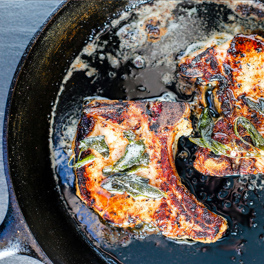 Pork Chops with Black Currant Preserves