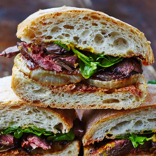 Sandwich Steaks in Wine Sauce