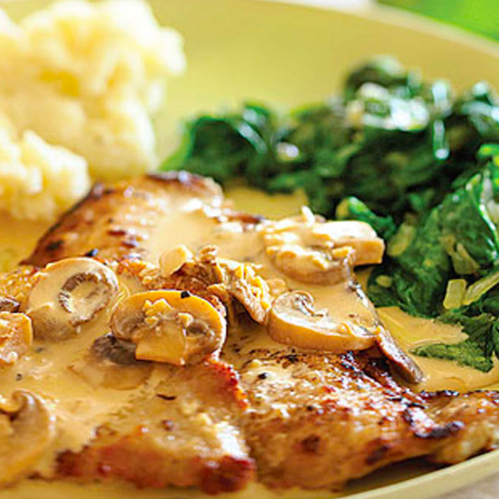 Veal Scallops In Mustard-Cream Sauce